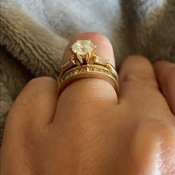 14k gold engagement ring and wedding band - Picture 5 of 8